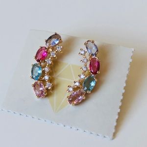 Perfect multicolor Climber Earrings 18kgold plated